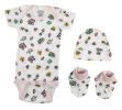 Newborn Baby Girl 3 Pc Layette Sets