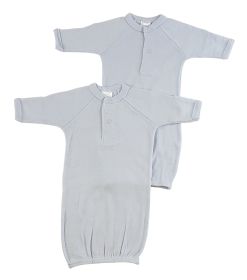 Preemie Solid Blue Gown - 2 Pack