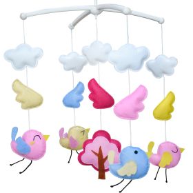 Colorful Birds Baby Crib Mobile Handmade Non-Woven Musical Mobile Crib Toy Nursery Room Decor