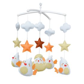 Handmade Cute White Birds Baby Crib Mobile Non-Woven Musical Mobile Crib Toy Nursery Room Decor