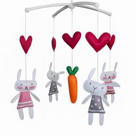 [Cute Rabbit] Creative Crib Mobile Handmade Baby Crib Musical Mobile