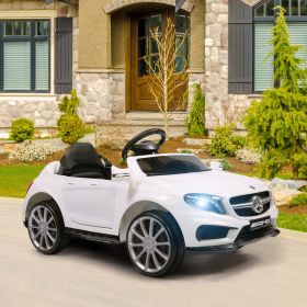 6V Mercedes Benz AMG Electric Vehicle, Kid Ride on Car with Parental Remote Control, MP3 Player Headlights Opening Doors, for Children 3-8, White