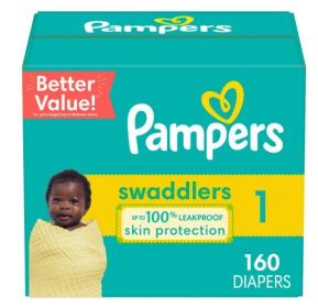 Pampers Swaddlers Diapers Size 1, 160 Count