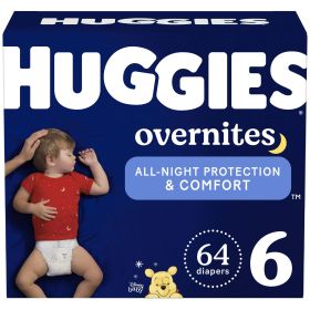 Huggies Overnites NIghttime Baby Diaper Size 6;  64 Count