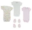 Preemie Onezies and Mittens - 5 Pcs Set