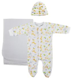 Unisex Newborn Baby 3 Pc Layette Sets (Color: White, size: large)