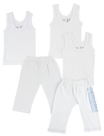 Infant Tank Tops and Track Sweatpants (Color: White/Blue, size: medium)