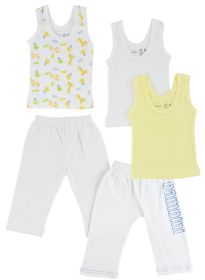 Boys Tank Tops and Track Sweatpants (Color: White/Blue, size: Newborn)