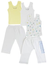 Boys Tank Tops and Track Sweatpants (Color: White/Blue, size: large)