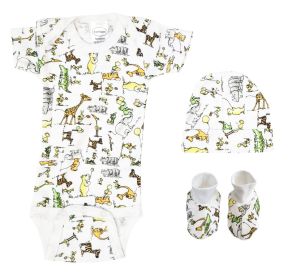 Unisex Newborn Baby 3 Pc Layette Sets (Color: White, size: Newborn)