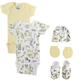 Unisex Newborn Baby 5 Pc Layette Sets (Color: White, size: Newborn)