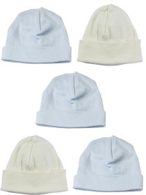 Boys Baby Caps (Pack of 5) (Color: Blue/Print, size: One Size)