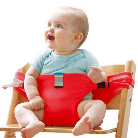 Portable Baby Chair Safety Cloth Harness for Infant Toddler Feeding Highchair Accessories (Color: Red)