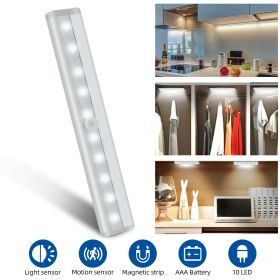 Wireless Motion Sensor Under Cabinet Closet LED Light Kitchen Counter Night Lamp (Color: White, Number: 1Pcs)