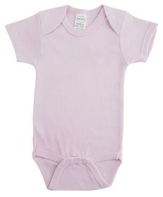 Interlock Pink Short Sleeve Onezie (Color: Pink, size: Newborn)